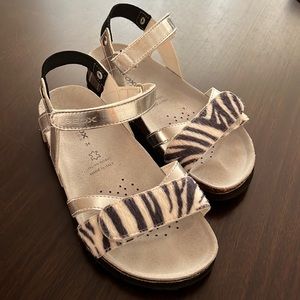 GEOX Sandals Girls Cowhide Hair, Sz 34